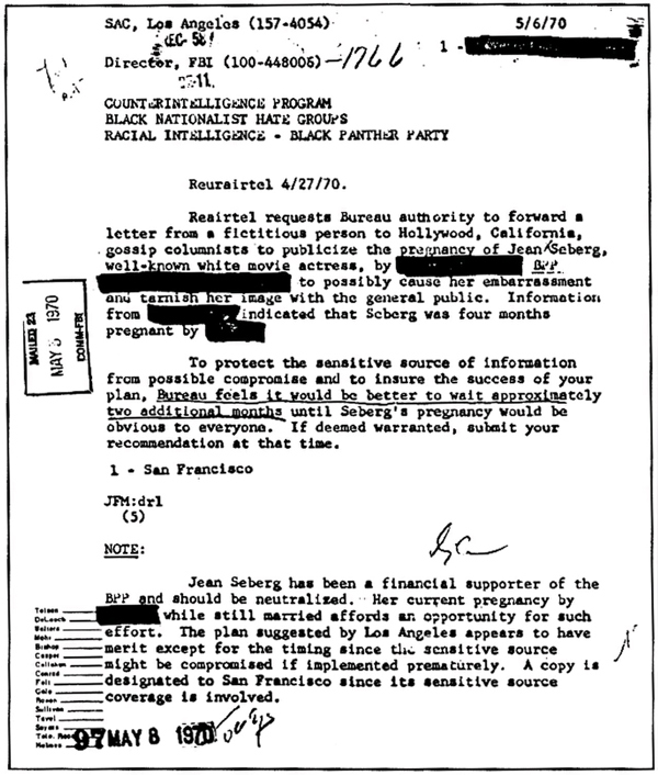 Jean Seberg file - CIP/FBI